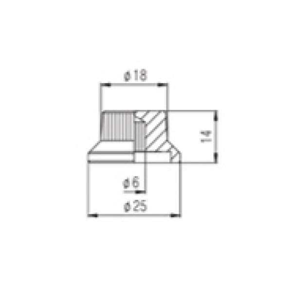 Ручка для потенціометра PAXPHIL NB051 CR