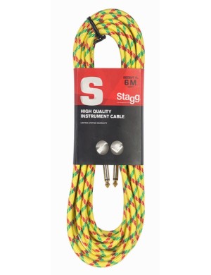 Инструментальный кабель Jack 6.3 мм моно папа - Jack 6.3 мм моно папа STAGG SGC6VT YL