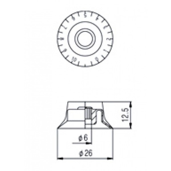 Ручка для потенціометра PAXPHIL KSP12 Bell Type Speed Knob (Brown)