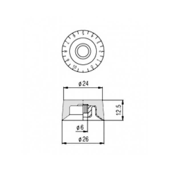 Ручка для потенціометра PAXPHIL KSP33 Speed Knob (Black)