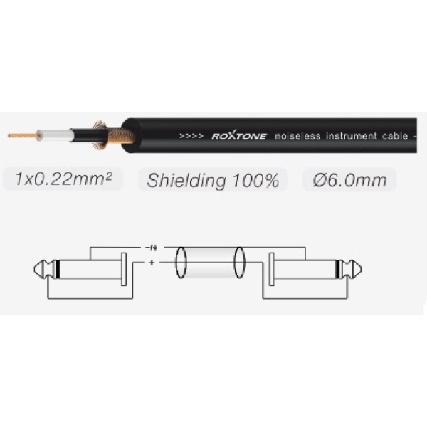 Готовий інструментальний кабель Roxtone SGJJ100L3, 3 м