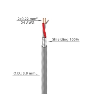 Микрофонный кабель Roxtone MC036-200, 2x0,22 кв.мм, вн.диаметр 3,8 мм, 200 м