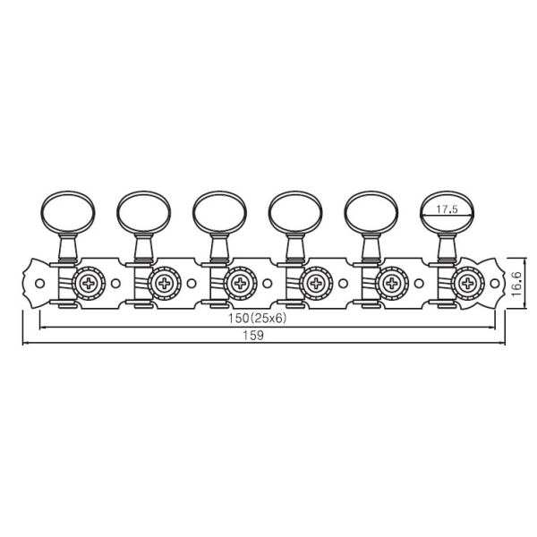 Колки для електрогітари PAXPHIL J-35 (NI)