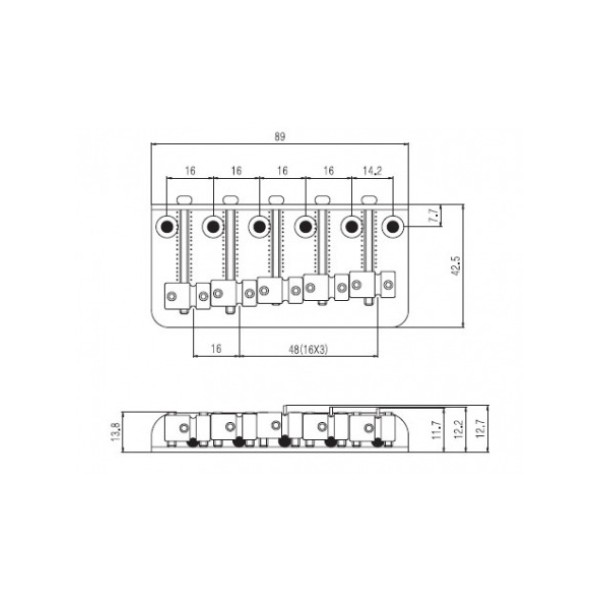 Бридж для 5-струнної бас-гітари PAXPHIL BB052 (CR)