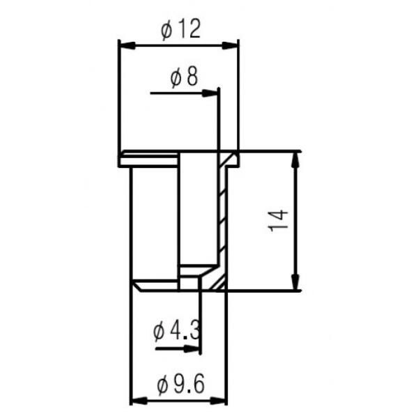 Втулка PAXPHIL HS018 CR BASS STRING MOUNTING FERRULE (Chrome)