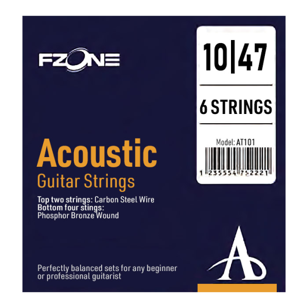 Струни для акустичної гітари FZONE AT101 ACOUSTIC PHOSPHOR BRONZE (10-47)