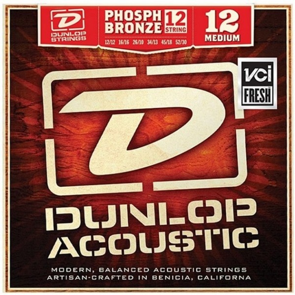 Струни для акустичної гітари DUNLOP DAP1252J PHOSPHOR BRONZE MEDIUM-12 (12-52)