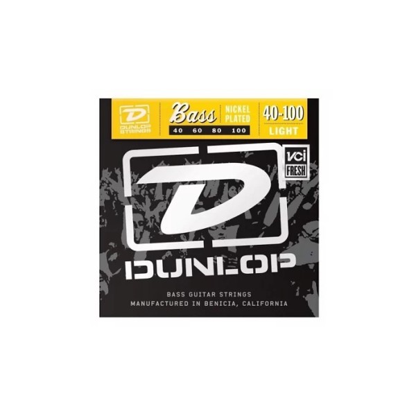 Струни для бас-гітари DUNLOP DBN40100 NICKEL PLATED STEEL LIGHT 40-100