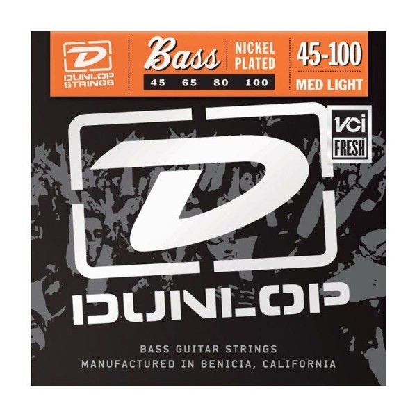 Струни для бас-гітари Dunlop DBN45100 Nickel Plated Steel Med Light