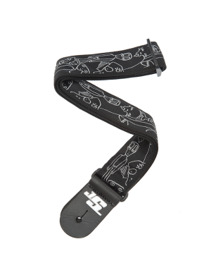 Ремінь для гітари PLANET WAVES PW50JS05 Joe Satriani Guitar Strap Silver Sketches