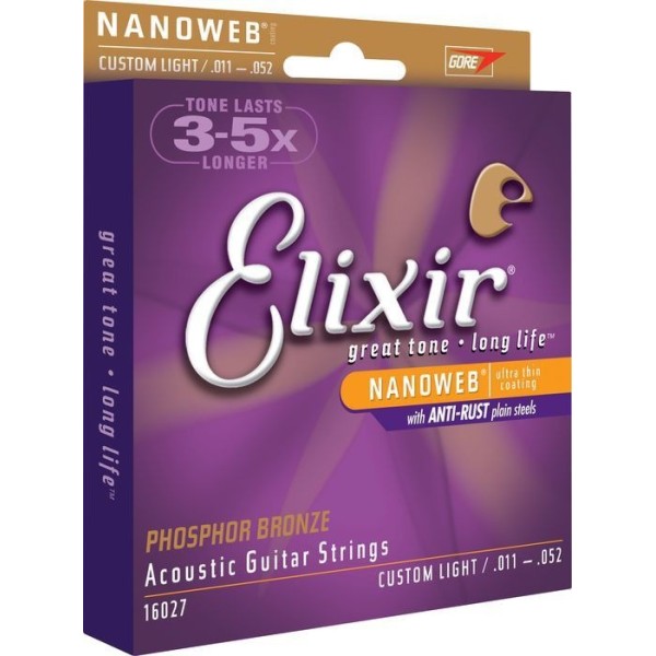 Струни для акустичної гітари Elixir PB NW M