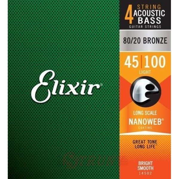 Набір струн для акустичної бас гітари Elixir 14502 4S AB LS L