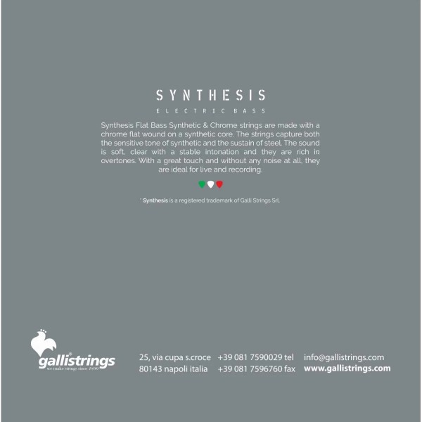 Струни для бас-гітари Gallistrings BSN750 (.048-.132), Synthesis, MEDIUM, Synthetic/Chrome