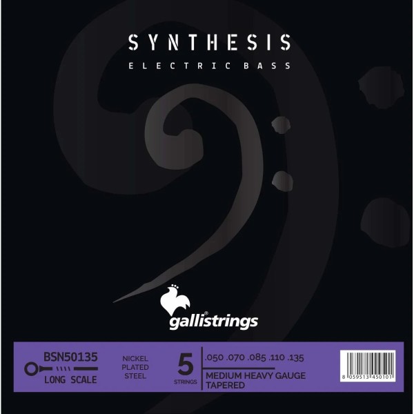 Струни для бас-гітари Gallistrings BSN50135 (.050-.135), Synthesis, MEDIUM HEAVY TAPERED, Nickel