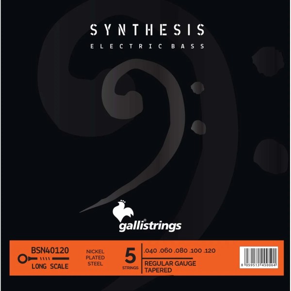 Струни для бас-гітари Gallistrings BSN40120 (.040-.0120), Synthesis, REGULAR TAPERED, Nickel