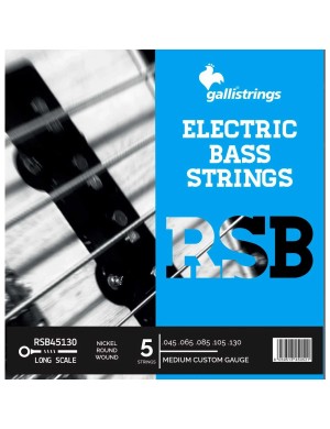 Струны для бас-гитары Gallistrings RSB45130 (.045-.130), MEDIUM CUSTOM, Nickel