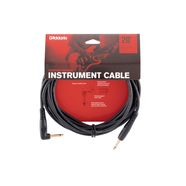Інструментальний кабель D’Addario PW-GRA-20 Custom Series (6 м, кутовий)