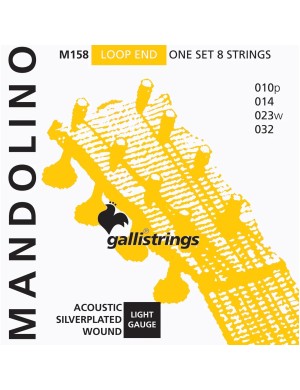 Струны для мандолины Gallistrings M158 (.010-.032), LIGHT, Silver