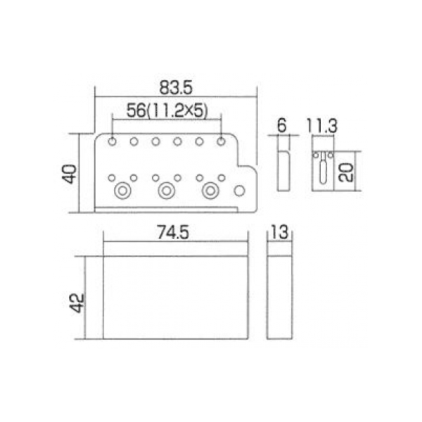 Тремоло GOTOH GE102T (C) – vintage, 6 гвинтів, хром