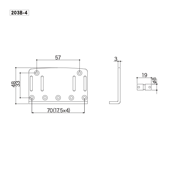 Бридж для бас-гітари GOTOH 203B-4 CK