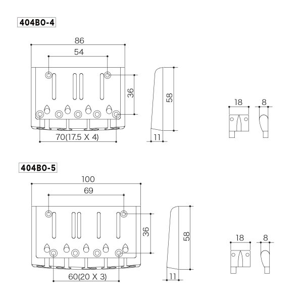 Бридж для бас-гітари GOTOH 404BO-5 C