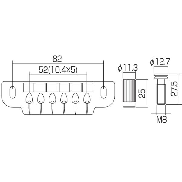 Бридж-Тейл типу Wraparound для електрогітари GOTOH 510UB CK