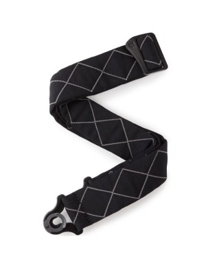 Гітарний ремінь DADDARIO 50BAL02 Auto Lock Guitar Strap (Black Padded Diamonds)