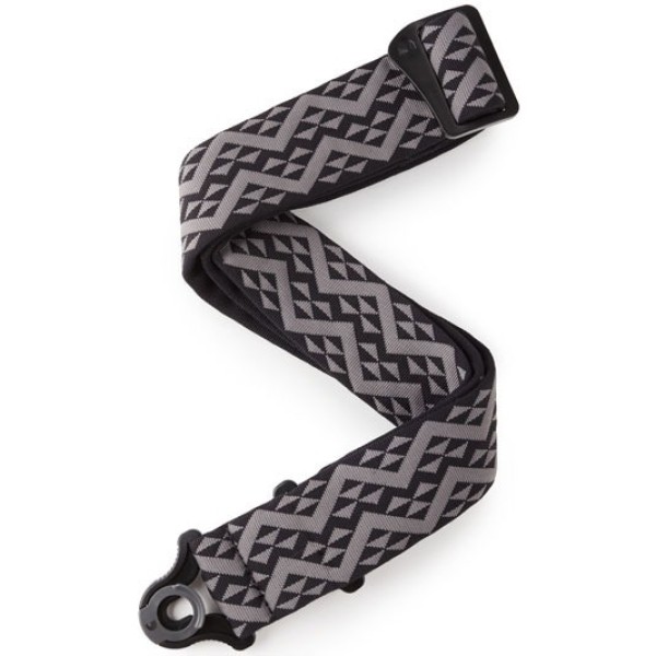 Гітарний ремінь DADDARIO 50BAL03 Auto Lock Guitar Strap (Black Padded Geometric)