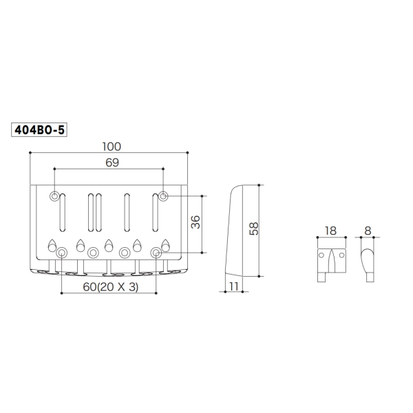 Бридж для бас-гітари GOTOH 404BO-5 (B)