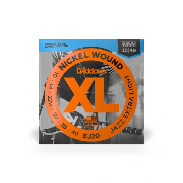 Комплект струн для електрогітари D'ADDARIO EJ20 XL NICKEL WOUND JAZZ EXTRA LIGHT (10-49)
