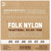 Набір струн для класичної гітари DADDARIO EJ34 FOLK NYLON 80/20 Bronze Ball End Black Treble