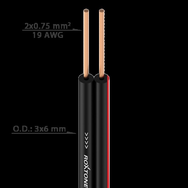 Акустичний кабель 2х0.75 діаметр-3х6мм 100м ROXTONE SC008А