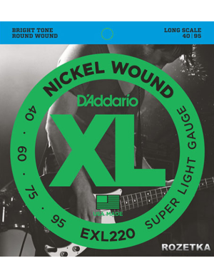 Набор струн для бас гитары DADDARIO EXL220 XL SUPER LIGHT 40-95
