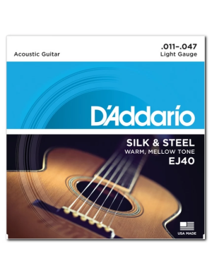 Набор струн для акустической гитары DADDARIO EJ40 SILK & STEEL FOLK 11-47