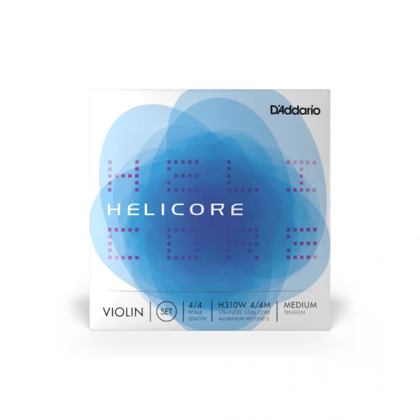 Комплект струн для скрипки D'ADDARIO HELICORE VIOLIN STRING SET WOUND E 4/4 Scale Medium Tension