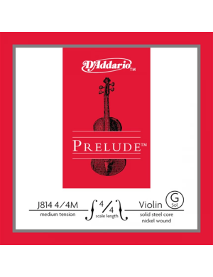 Струна Соль для скрипки D'ADDARIO J814 PRELUDE VIOLIN SINGLE G STRING 4/4 Scale Medium Tension