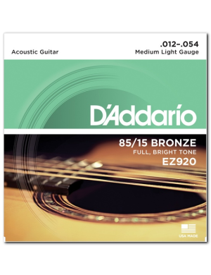 Набор струн для акустической гитары DADDARIO EZ920 BRONZE MEDIUM LIGHT 12-54