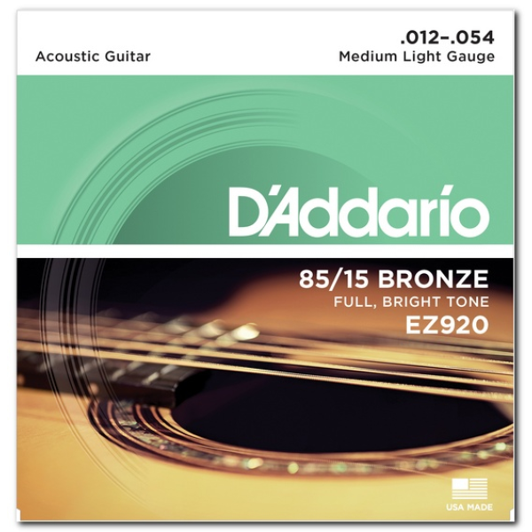 Набір струн для акустичної гітари DADDARIO EZ920 BRONZE MEDIUM LIGHT 12-54