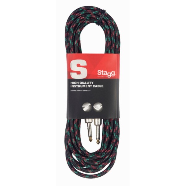 Інструментальний кабель Jack 6.3 мм моно тато - Jack 6.3 мм моно тато STAGG SGC3VT BK