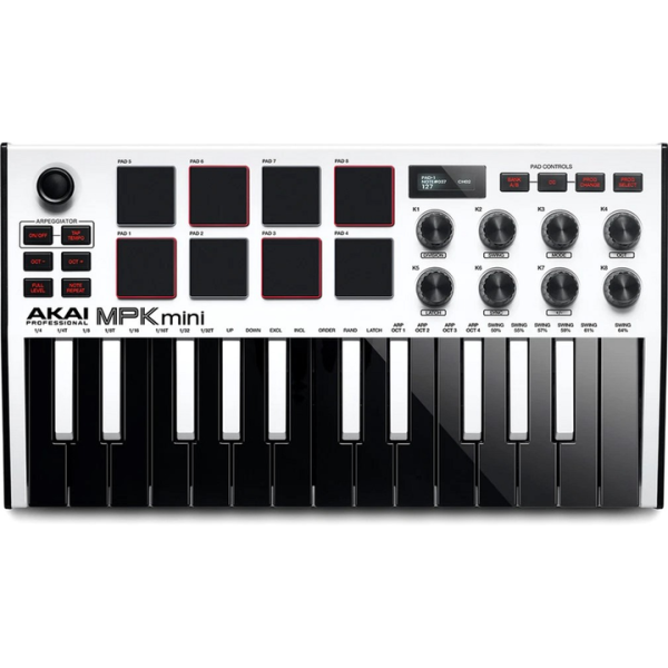 MIDI-клавіатура AKAI MPK MINI MK3 White MIDI