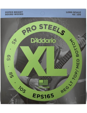 Набор струн для бас гитары DADDARIO EPS165 XL PRO STEELS REG LIGHT TOP/MED BOTTOM 45-105