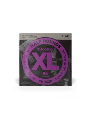 Набор струн для электрогитары DADDARIO EHR320 XL HALF ROUNDS SUPER LIGHT 09-42