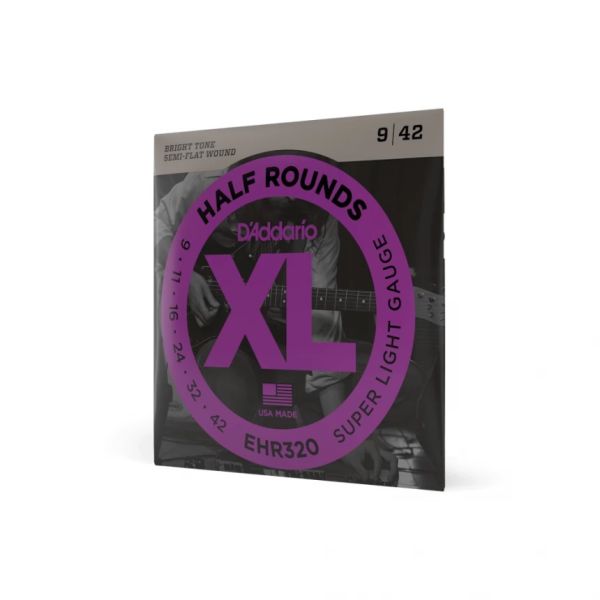 Набір струн для електрогітари DADDARIO EHR320 XL HALF ROUNDS SUPER LIGHT 09-42