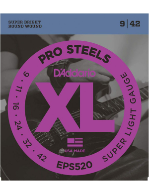 Набор струн для электрогитары DADDARIO EPS520 XL PRO STEELS SUPER LIGHT 09-42