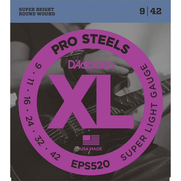 Набор струн для электрогитары DADDARIO EPS520 XL PRO STEELS SUPER LIGHT 09-42