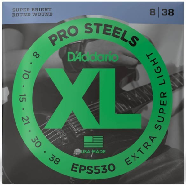 Набор струн для электрогитары DADDARIO EPS530 XL PRO STEELS EXTRA SUPER LIGHT 08-38