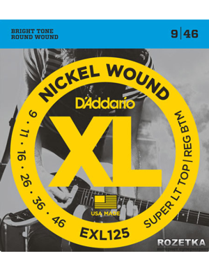 Набор струн для электрогитары DADDARIO EXL125 XL SUPER TOP/REGULAR BOTTOM (09-46)