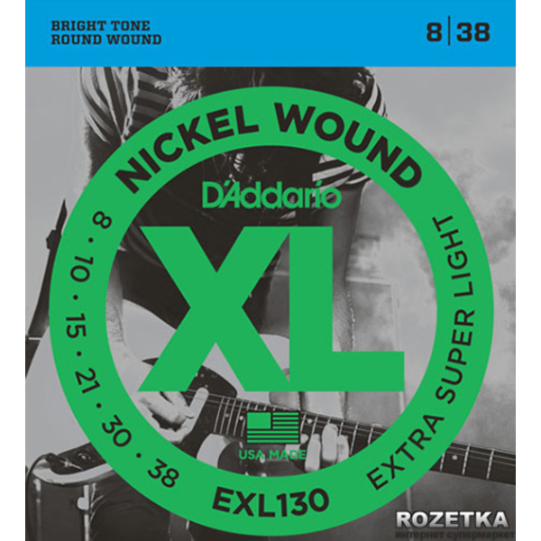 Набір струн для електрогітари DADDARIO EXL130 XL EXTRA SUPER LIGHT (08-38)