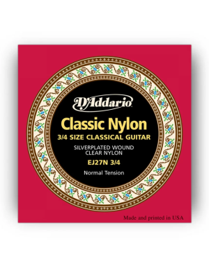 Набор струн для классической гитары DADDARIO EJ27N 3/4 STUDENT CLASSICS NORMAL TENSION 3/4