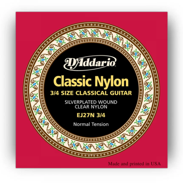 Набір струн для класичної гітари DADDARIO EJ27N 3/4 STUDENT CLASSICS NORMAL TENSION 3/4